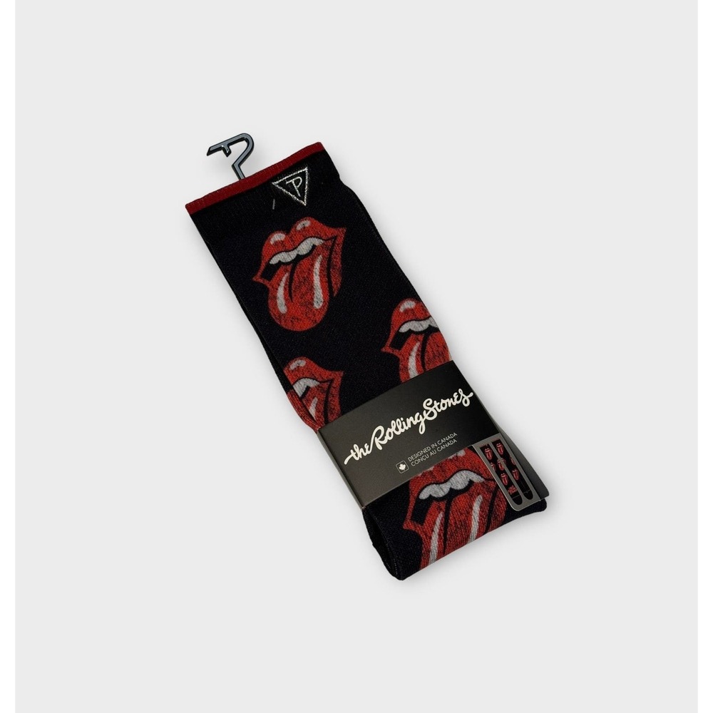 Rolling Stones sublimation tongue print king crew socks Mick rock and roll